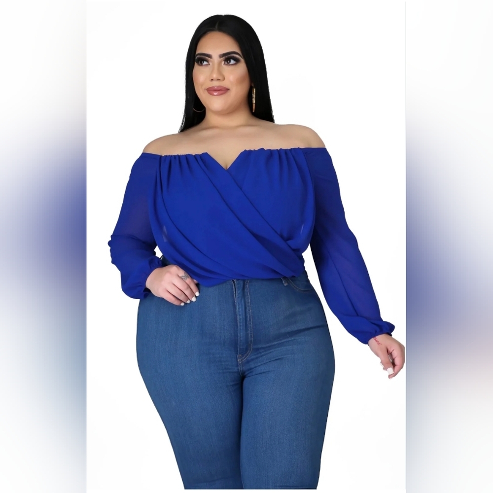 Draped Front Cross My Heart Blouse Size 1x PTP 19 2x PTP 21 3x PTP 23